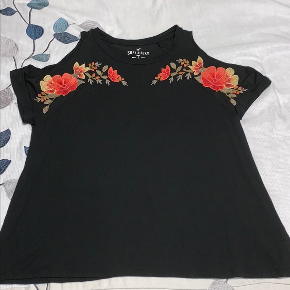 American Eagle Soft & Sexy Open Shoulder Tee